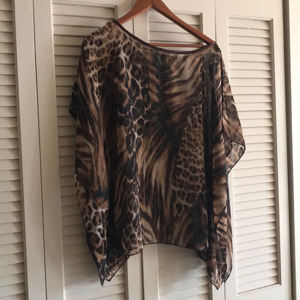 Cheetah see through blouse